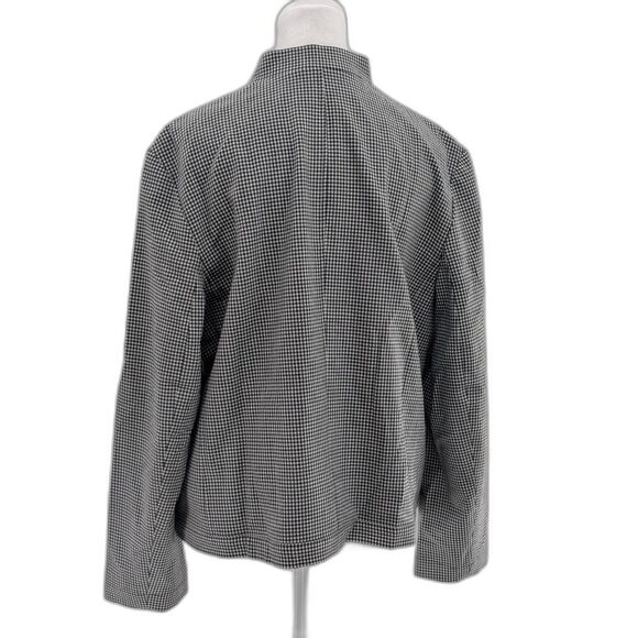 Talbots Petites Blazer Vintage Checkered Black White Coat Size Large - Picture 2 of 8
